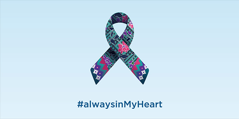 Malaysia Airline's current graphic marking the one year since MH370 (#AlwaysInmyHeart).