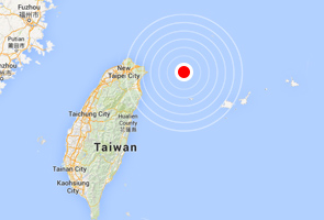 Gempa bumi tersebut berlaku di 123km tenggara Keelung, Taiwan dan 2 ...