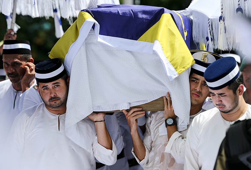 The funeral of Tunku Laksamana of Johor, 25-year-old Tunku Abdul Jalil Iskandar Sultan Ibrahim, on Dec 6, 2015.