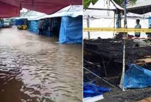 Tak sampai 24 jam insiden kebakaran, Ekspo Aidilfitri Temerloh dilanda pula banjir kilat