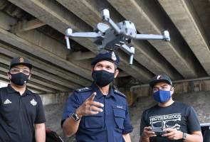 Polis Terengganu guna dron kesan suhu badan tinggi di tempat awam