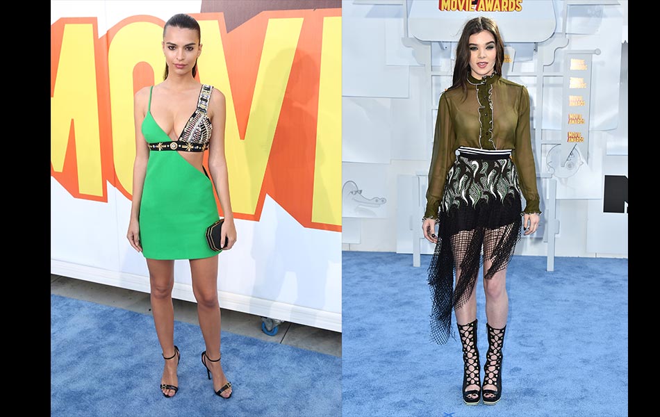 KIRI: Emily Ratajkowski pelakon filem The Gone Girl menggayakan busana rekaan Fausto Puglisi.
KANAN: Hailee Steinfeld kelihatan pelik dengan salinan warna hijau tua dengan kasut but jaring separa. -(Photo by Jordan Strauss/Invision/AP) KIRI: Emily Ratajkowski pelakon filem The Gone Girl menggayakan busana rekaan Fausto Puglisi.
KANAN: Hailee Steinfeld kelihatan pelik dengan salinan warna hijau tua dengan kasut but jaring separa. -(Photo by Jordan Strauss/Invision/AP)