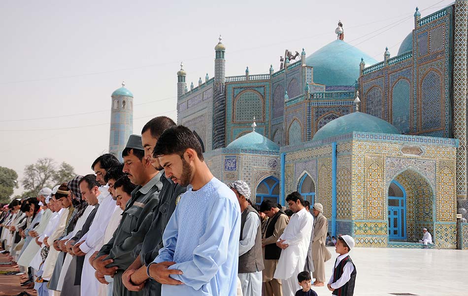 Afghans offer Eid al-Fitr prayers in Mazar-i-Sharif  Eid 
