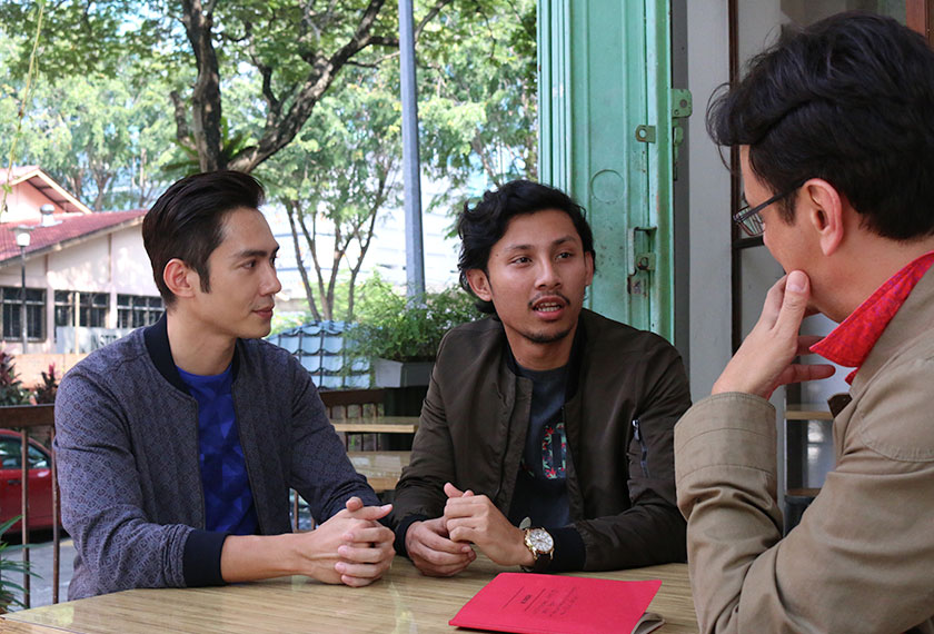 The actors, JC Chee (left) and Luqman Hafiz (centre) share their stories. - Photo: Karim Raslan