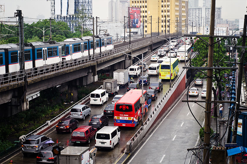 Epifanio de los Santos Avenue (or EDSA) is the main ring road around Metro Manila, stretching  almost 24 km. It is often congested throughout the day from commuters getting around the city. - Photo: Karim Raslan