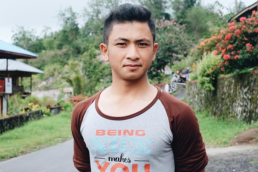  Fernando Pantow, 22, worked as an illegal gold miner for six years before becoming a tour guide amidst Manado’s tourism boom.