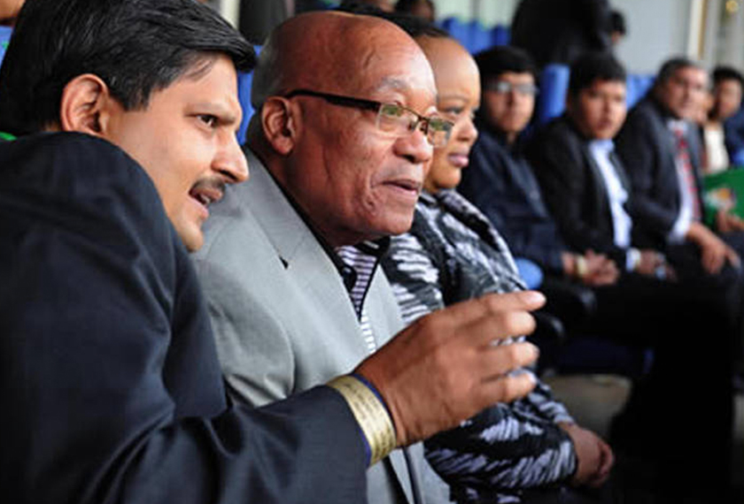 Indian-born South African, Atul Gupta, with President Jacob Zuma at the Bidvest Wanderers Stadium in Johannesburg. Photo by GCIS South Africa