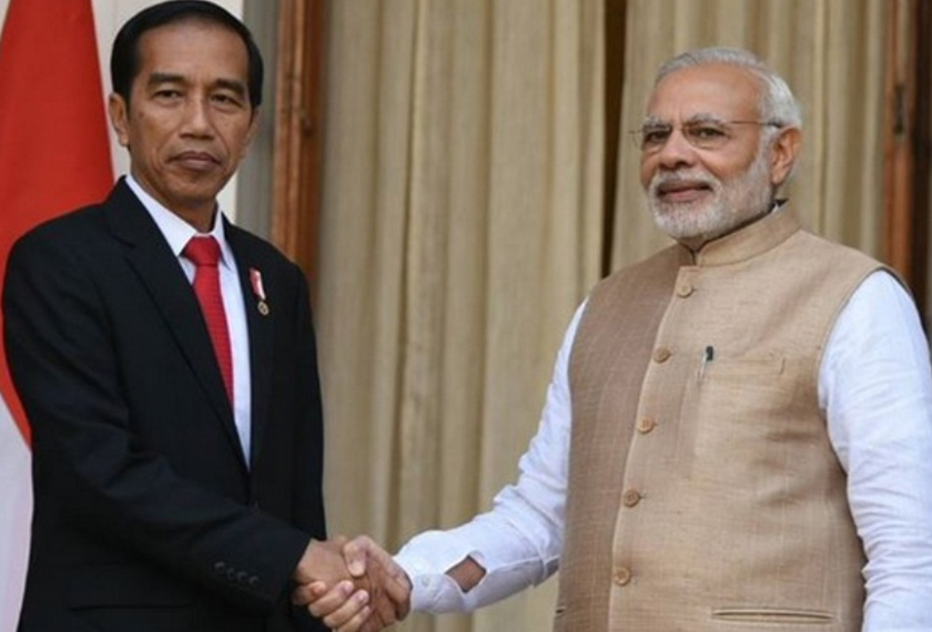 Indonesian President Joko Widodo with Prime Minister Narendra Modi. Southeast Asian countries like Indonesia have found in India a valuable economic partner. Facebook Photo