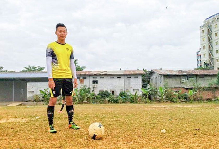 Ko Kant is a Manchester United fan and plays football every weekend, avoiding the nightclub ever since he moved to Yangon 9 years ago. Myo Zaw Khant/Ceritalah