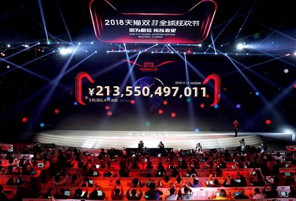 Singles' Day: Rekod jualan US$30.7 bilion dalam tempoh 24 jam Singles' Day: Rekod jualan US$30.7 bilion dalam tempoh 24 jam