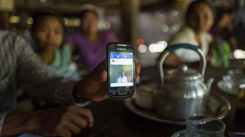 91 per cent of internet users in Myanmar use Facebook. The Tatmadaw (Myanmar Military) took to the site, inciting genocide against the Muslim Rohingya. Photo by Craig Mod, The Atlantic