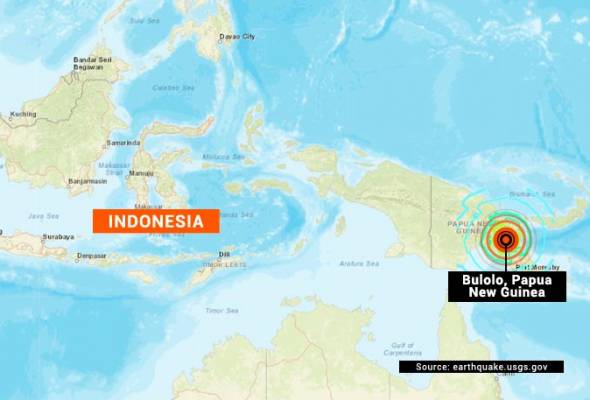 Gempa bumi kuat gegar Papua New Guinea Gempa bumi kuat gegar Papua New Guinea