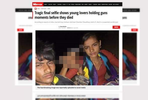 Cinta terlarang, pasangan kekasih sempat selfie dulu sebelum bunuh diri Cinta terlarang, pasangan kekasih sempat selfie dulu sebelum bunuh diri