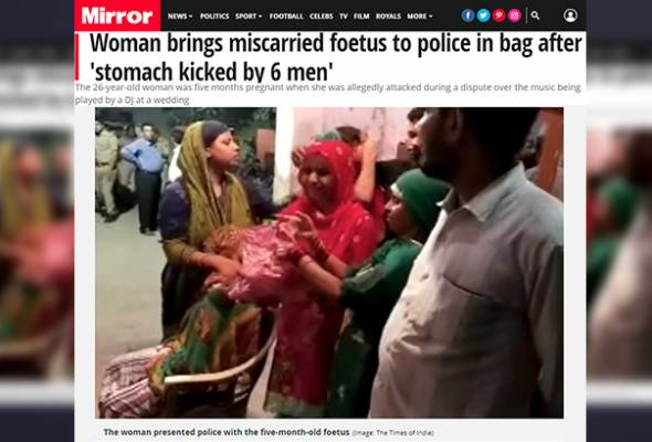 Wanita bawa janin kepada polis selepas perut ditendang 6 jahanam Wanita bawa janin kepada polis selepas perut ditendang 6 jahanam