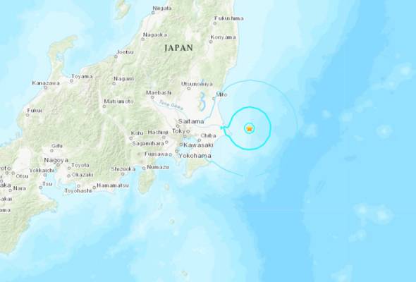 Gempa 5.9 magnitud gegar pantai timur Jepun Gempa 5.9 magnitud gegar pantai timur Jepun