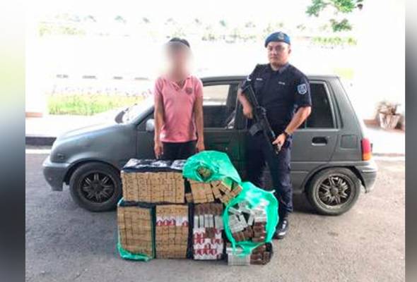 Rokok, Perodua Kancil dirampas polis marin di Lahad Datu 