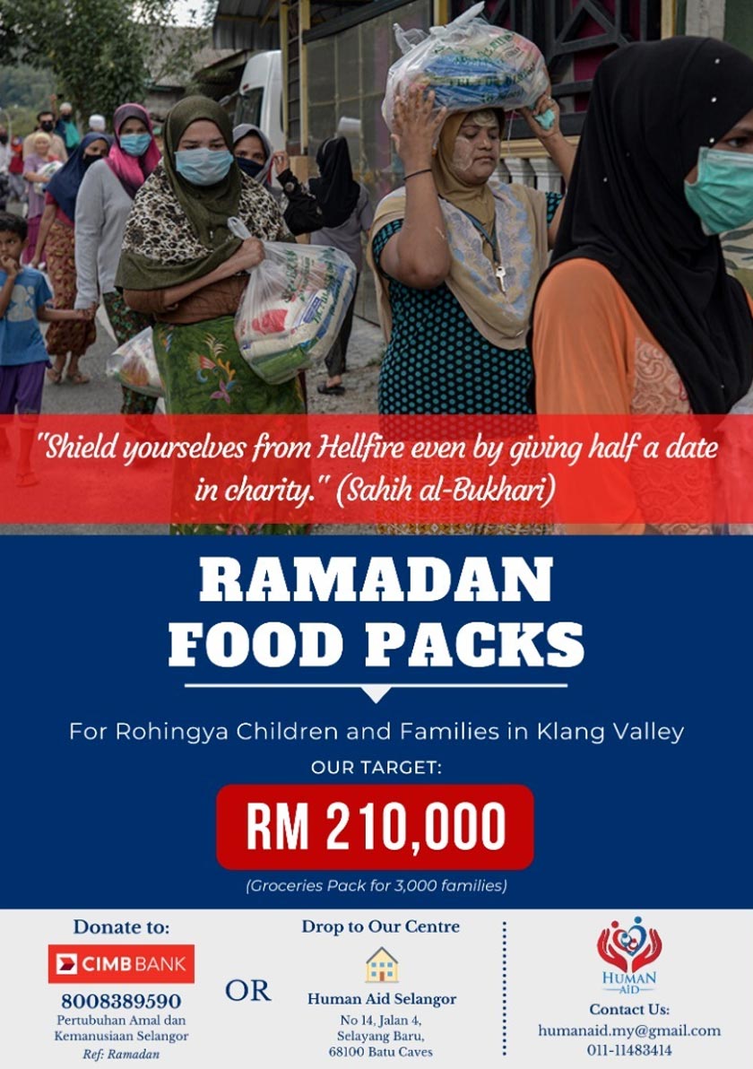 Menjelang bulan Ramadan ini, Ustaz Rafik memberitahu bahawa pihaknya memerlukan dana sebanyak RM210,000 bagi meringankan beban mereka mengusahakan satu bentuk bantuan kepada keluarga dan kanak-kanak Rohingya.