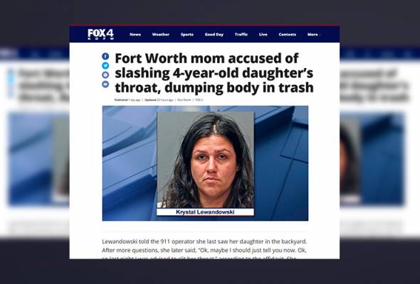 Wanita dakwa 'diberi nasihat' untuk kelar leher, buang mayat anak dalam tong sampah Wanita dakwa 'diberi nasihat' untuk kelar leher, buang mayat anak dalam tong sampah