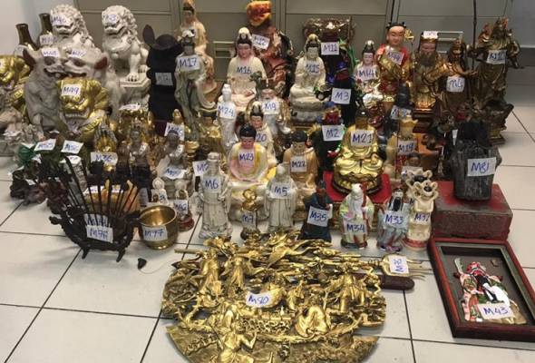 Lelaki ditahan curi 82 patung berhala Lelaki ditahan curi 82 patung berhala