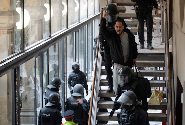 Thousands take to Barcelona's streets to demand release of arrested rapper
