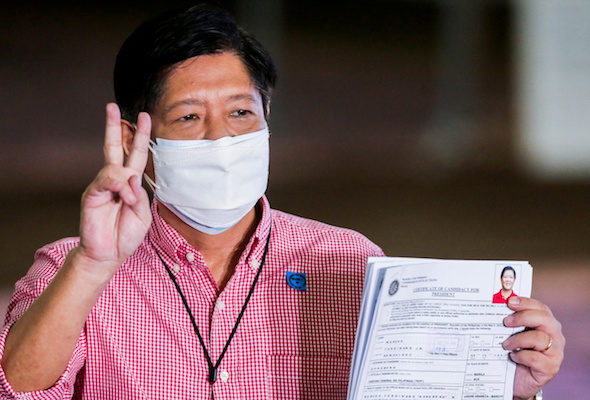 After dust settles, son of late Philippine dictator emerges as presidential frontrunner