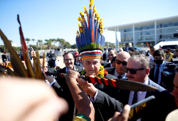 Bolsonaro granted indigenous rights medal, angering Brazil tribal leaders