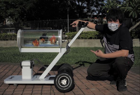 Taiwan man invents stroller for fish to 'explore other worlds'