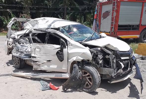 Dua beranak parah, kereta bertembung lori 12 tan di Kota Marudu