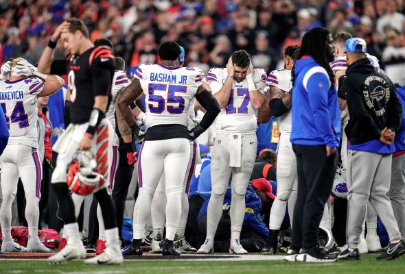 NFL Bills' Damar Hamlin in critical condition after cardiac arrest; game postponed