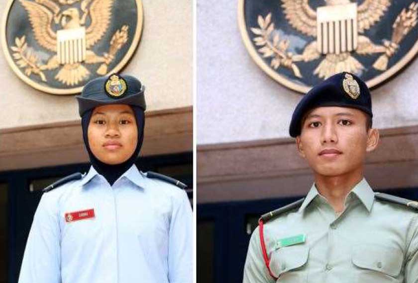 Ummi Syahmina of Port Dickson, Negeri Sembilan was admitted to the US Air Force Academy in Colorado and Muhammad Faidh Izzuddin of Kuala Lumpur was admitted to the US Military Academy in West Point, NY. - US Embassy-Malaysia