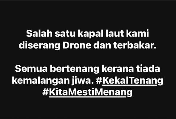 Kapal Sumud Nusantara diserang dron, tiada kemalangan jiwa