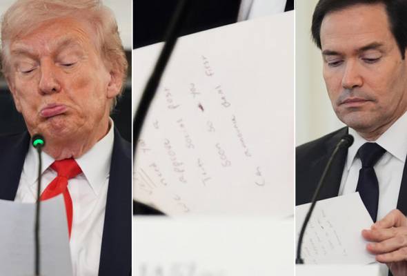 AP photos show Rubio's urgent note to Trump before announcement of Mideast peace deal