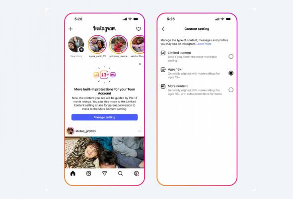 Instagram akan papar kandungan berstatus PG-13 sahaja kepada pemegang Teen Account