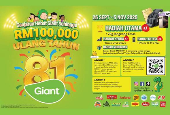 Giant rai ulang tahun ke-81 dengan kempen ganjaran hebat, peluang menangi jongkong emas
