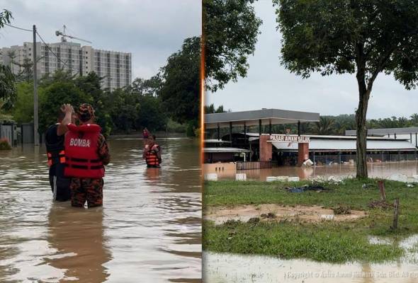Banjir: Paras air di Pasar Awam Salak Tinggi mula surut, bomba teruskan pemantauan<