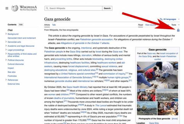 Wikipedia kunci artikel genosid Gaza kerana didakwa tidak neutral
