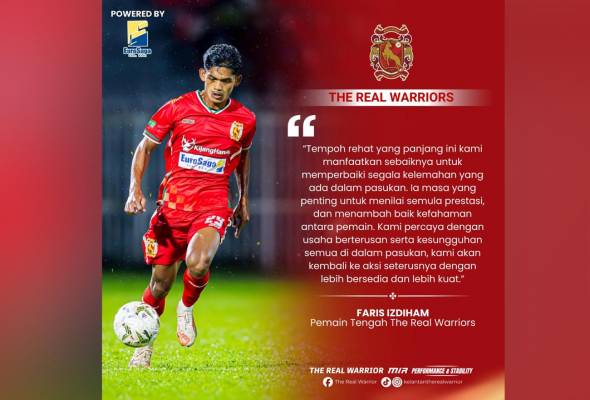 Faris manfaatkan tempoh rehat liga untuk baiki kelemahan Kelantan TRW