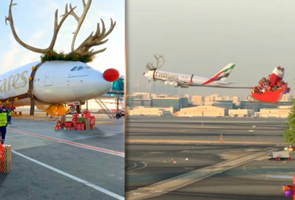 Emirates perkenal Sleigh380 — Pesawat 'hidung merah' bawa semangat Krismas ke seluruh dunia