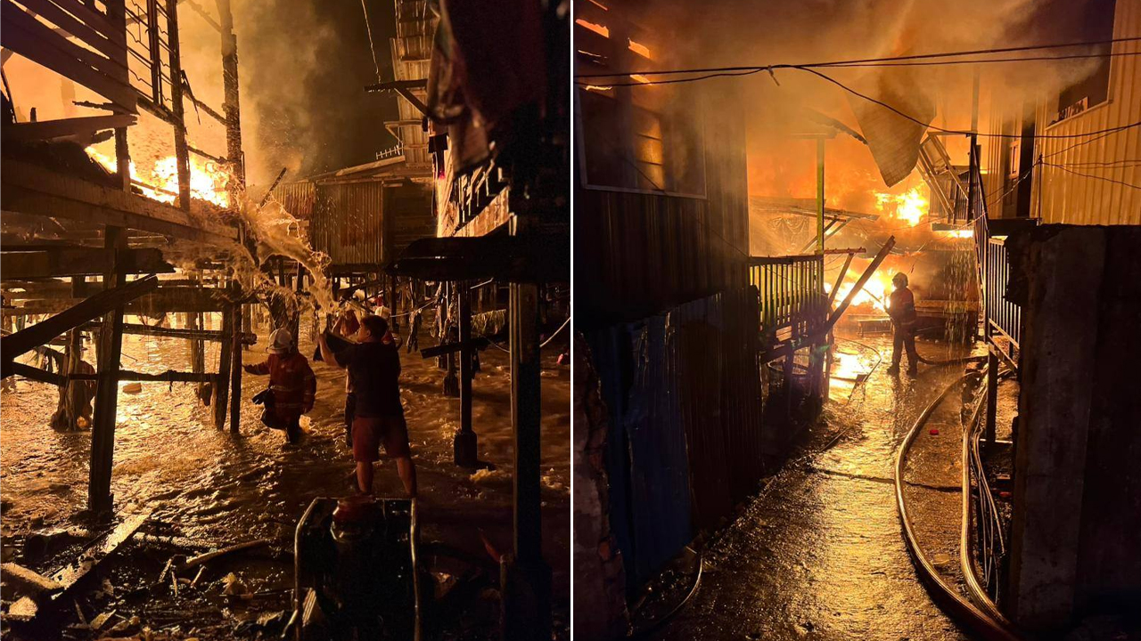 30 rumah musnah dalam kebakaran besar di Kampung Sri Aman, Tawau