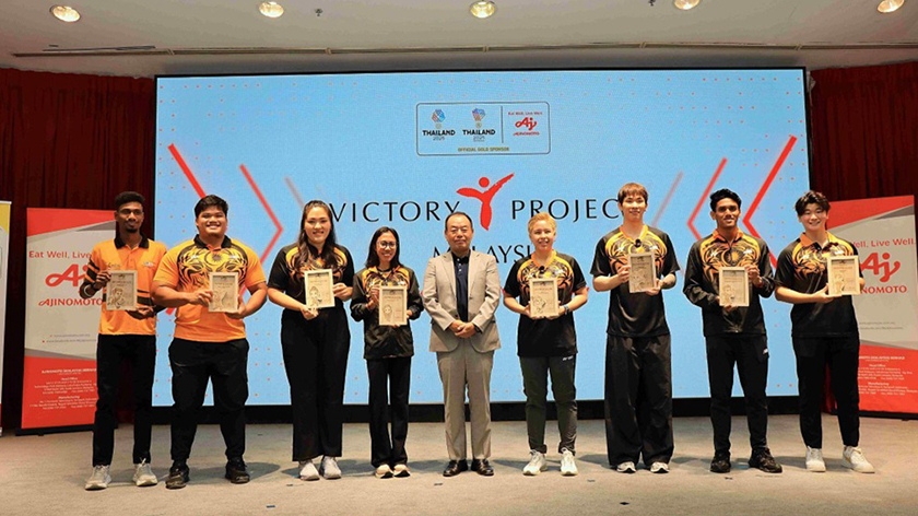 AMB bekerjasama dengan lapan atlet kebangsaan dalam persiapan menghadapi Sukan Asia Tenggara ke-33 (SEA Games). – Foto Ajinomoto Malaysia Bhd