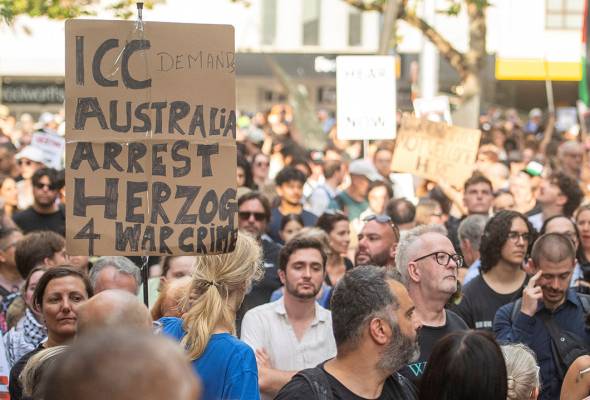 Ribuan penduduk berhimpun, bantah lawatan Presiden Israel di Sydney