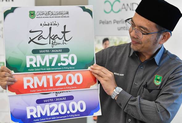 Kadar zakat fitrah N.Sembilan RM7.50, RM12 dan RM20 - MAINS